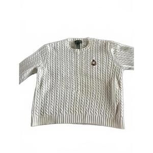 Ralph Lauren Cable Knit Sweater White Crest Patch 100% Cotton P/L